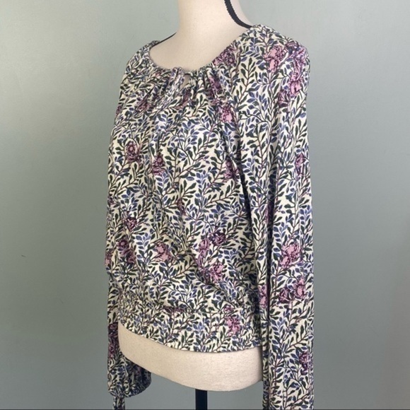 Lucky Brand flowers and vines elastic waist blouse in size Small. EUC - Picture 6 of 11